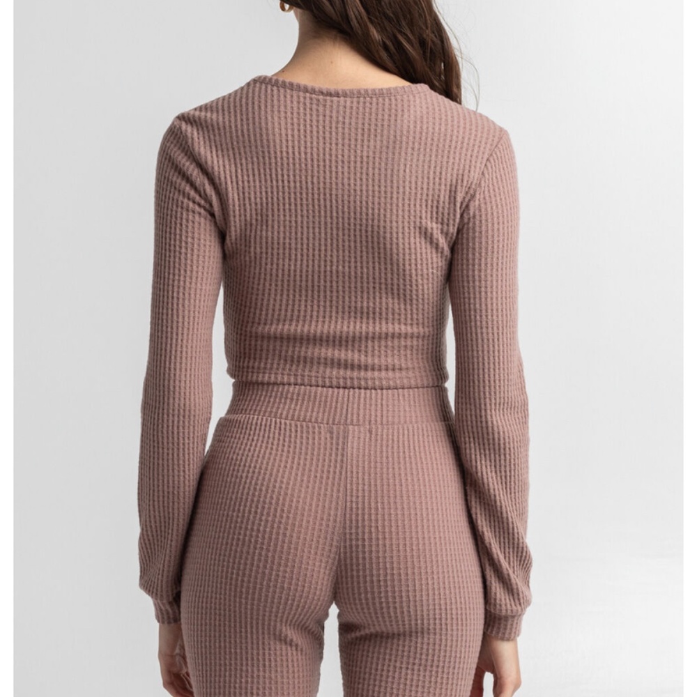 ✧ SKY & SPARROW TILLY’S Taupe Thermal Waffle Knit Set ✧ - Picture 7 of 7